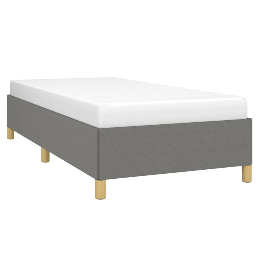 Cadre de lit sans matelas gris foncé 100x200 cm tissu - 3
