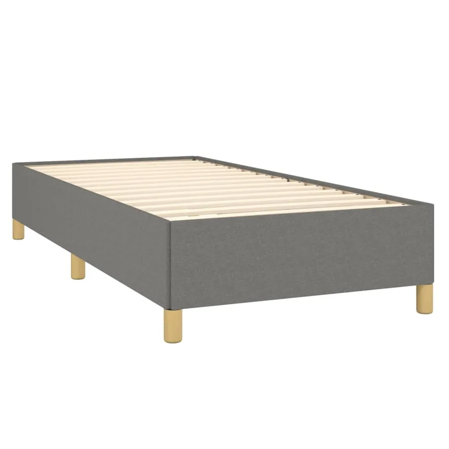 Cadre de lit sans matelas gris foncé 100x200 cm tissu - 4
