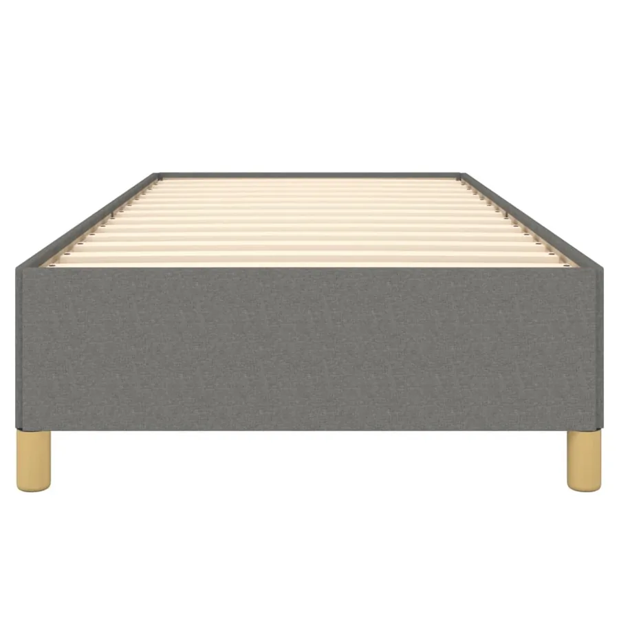 Cadre de lit sans matelas gris foncé 100x200 cm tissu - 5