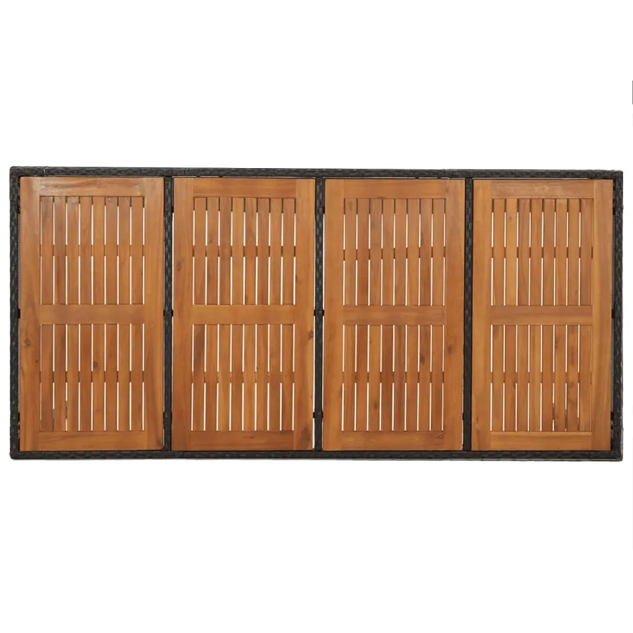 Ensemble à manger de jardin coussins 7pcs Noir Résine tressée - 7
