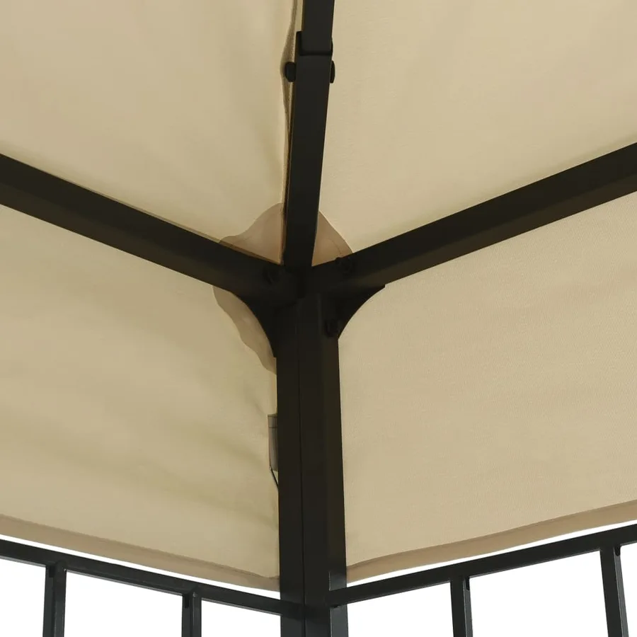 Tonnelle avec guirlande lumineuse à LED 3x4 m Crème - 6