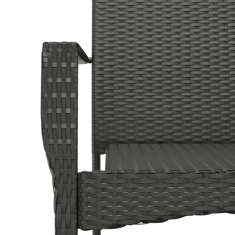 Ensemble à manger de jardin coussins 7pcs Noir Résine tressée - 8