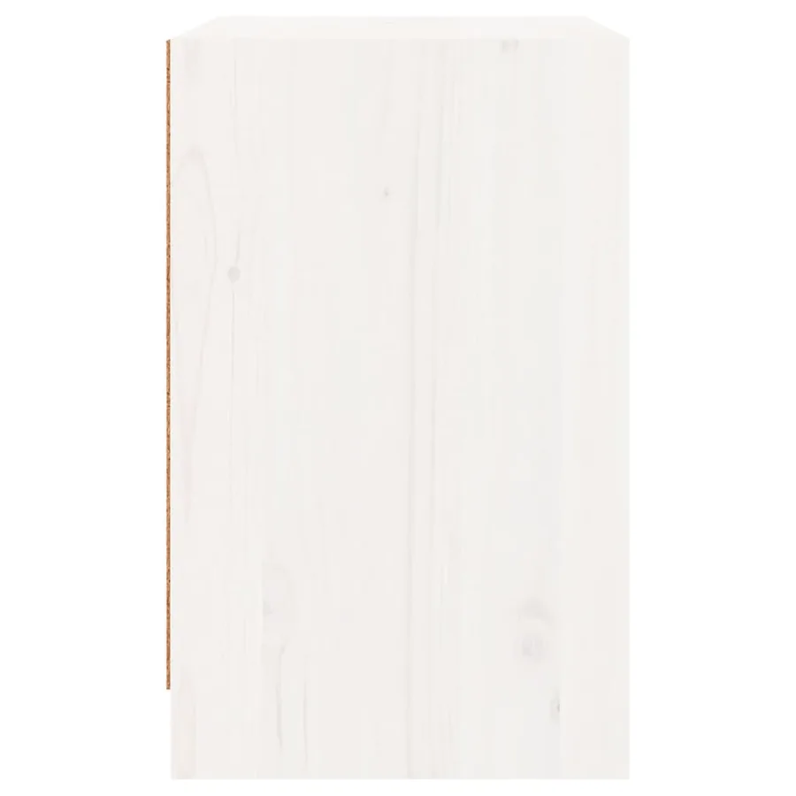 Table de chevet Blanc 40x31x50 cm Bois de pin massif - 8