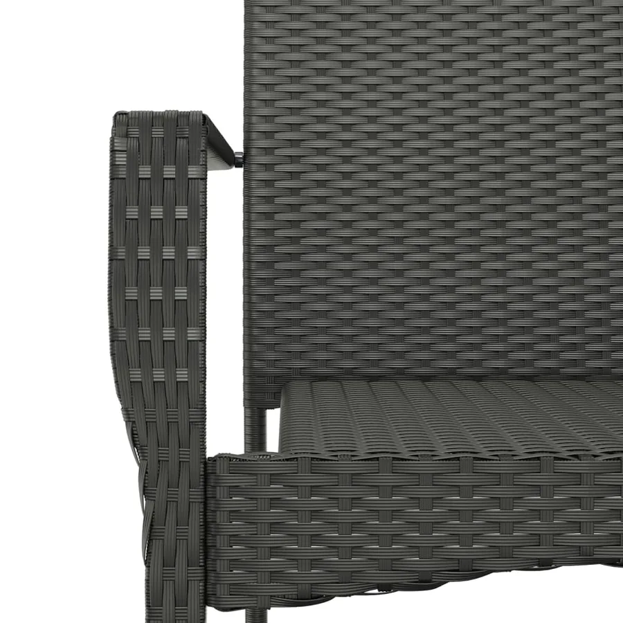 Ensemble à manger de jardin avec coussins 3 pcs Noir - 8