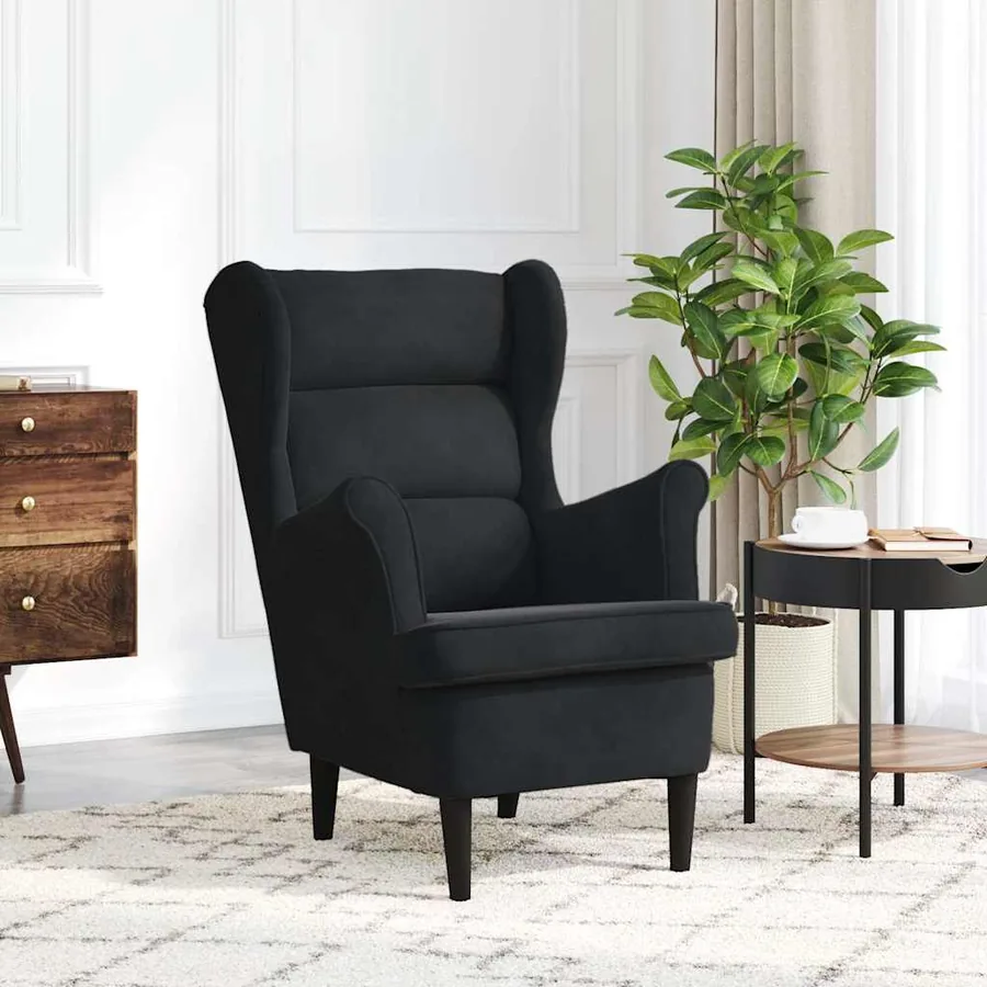 Fauteuil noir velours