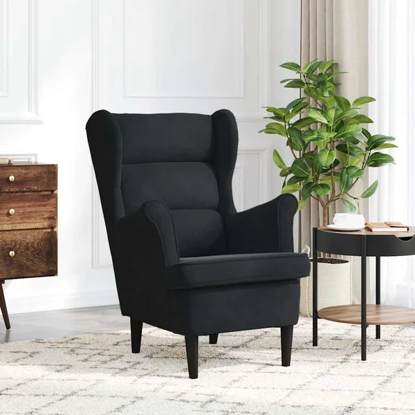 Fauteuil noir velours