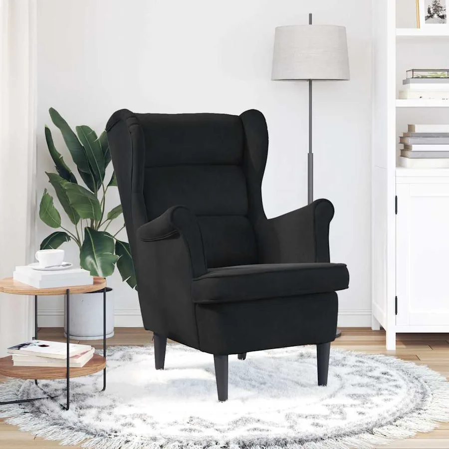 Fauteuil noir velours - 3