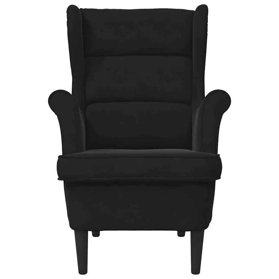 Fauteuil noir velours - 4