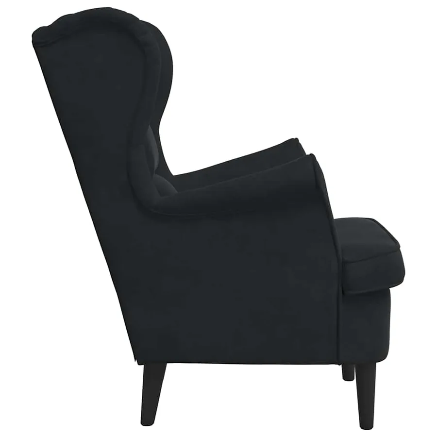 Fauteuil noir velours - 5