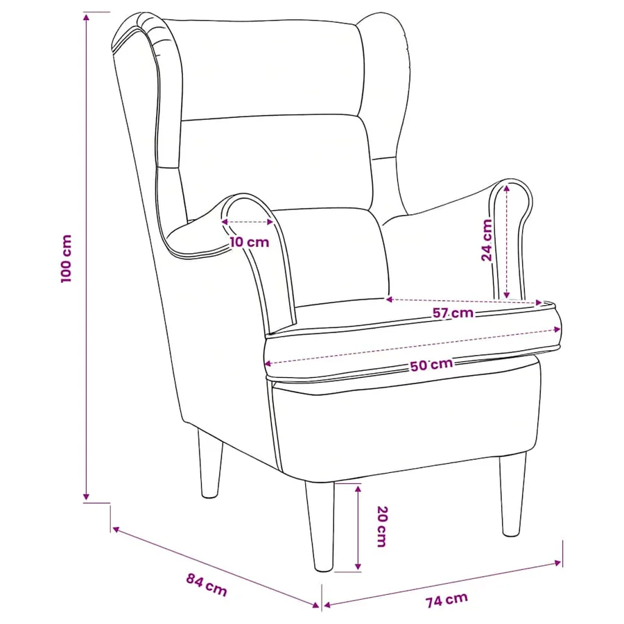Fauteuil noir velours - 9