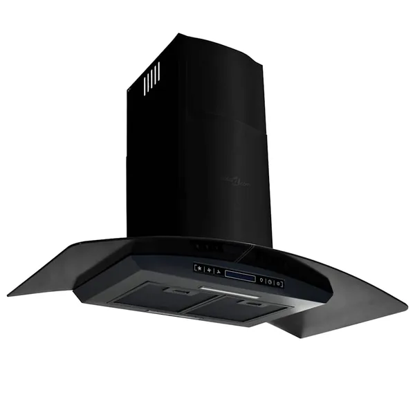 Hotte murale Acier inoxydable 756 m³/h 90 cm Noir