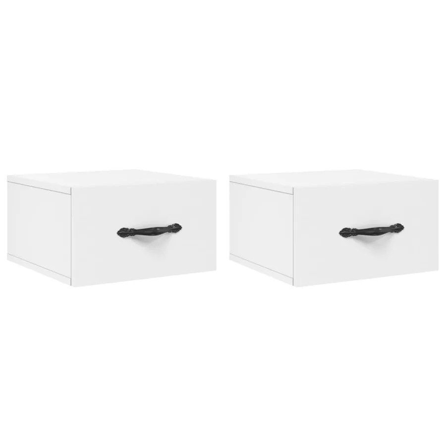 Tables de chevet murales 2 pcs blanc 35x35x20 cm - 2