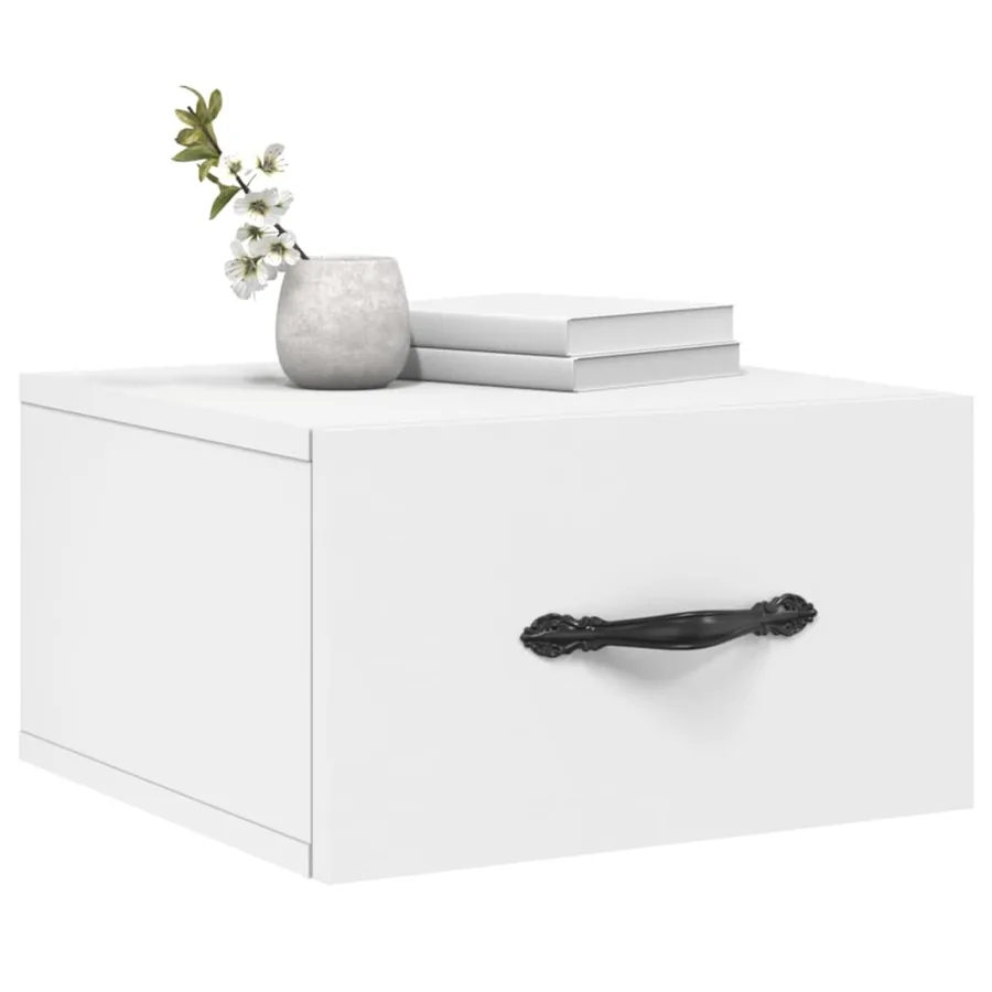 Tables de chevet murales 2 pcs blanc 35x35x20 cm - 3