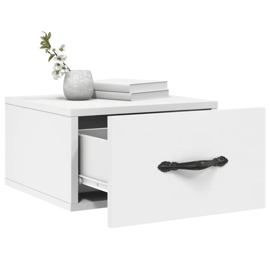 Tables de chevet murales 2 pcs blanc 35x35x20 cm - 4