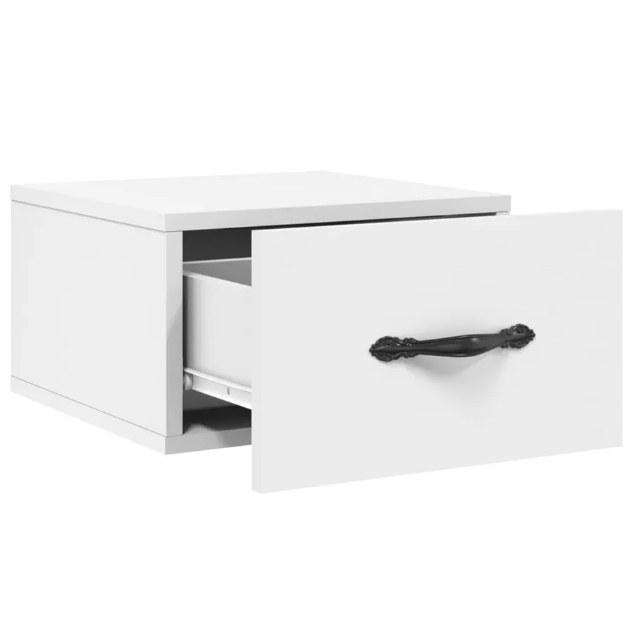 Tables de chevet murales 2 pcs blanc 35x35x20 cm - 7