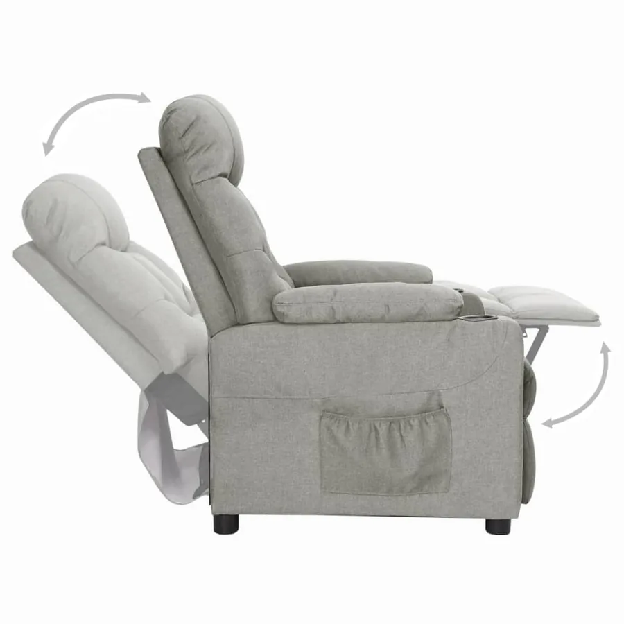 Fauteuil inclinable Gris clair Tissu - 5