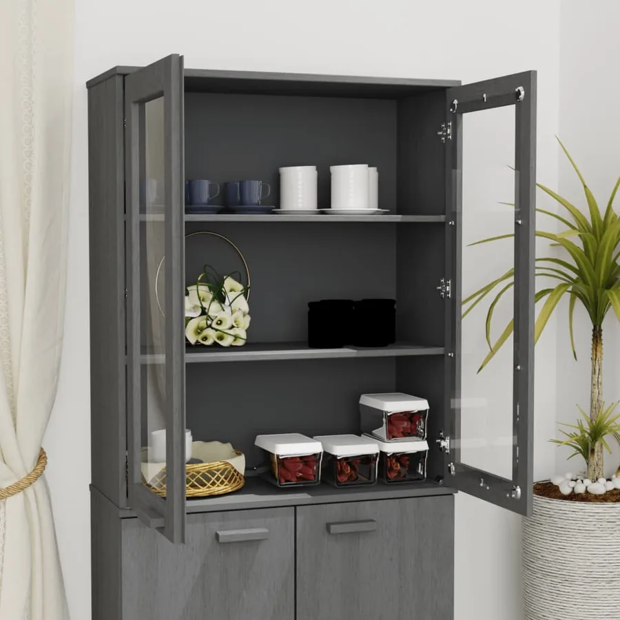 Dessus de buffet HAMAR Gris foncé 85x35x100 cm Bois de pin - 6