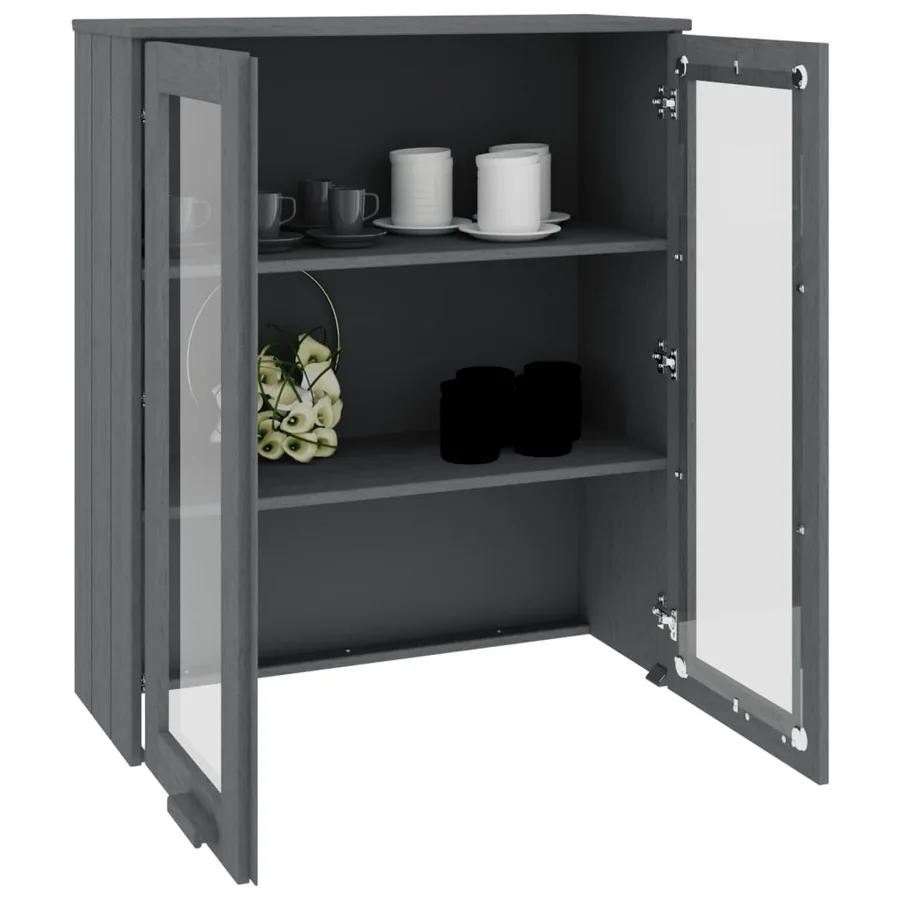 Dessus de buffet HAMAR Gris foncé 85x35x100 cm Bois de pin - 7