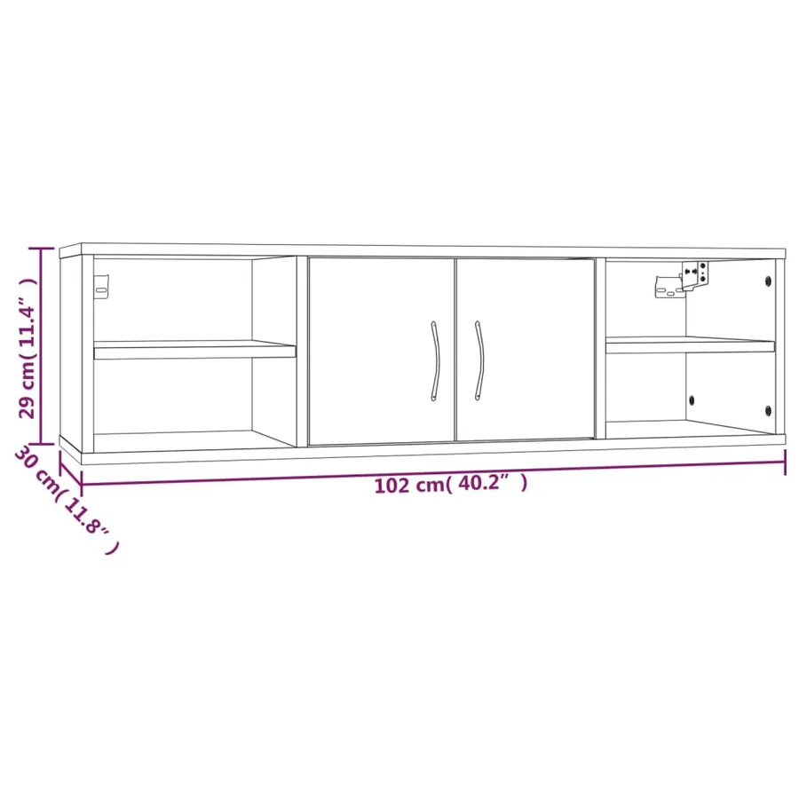 Étagère murale chêne fumé 102x30x29 cm bois d'ingénierie - 9