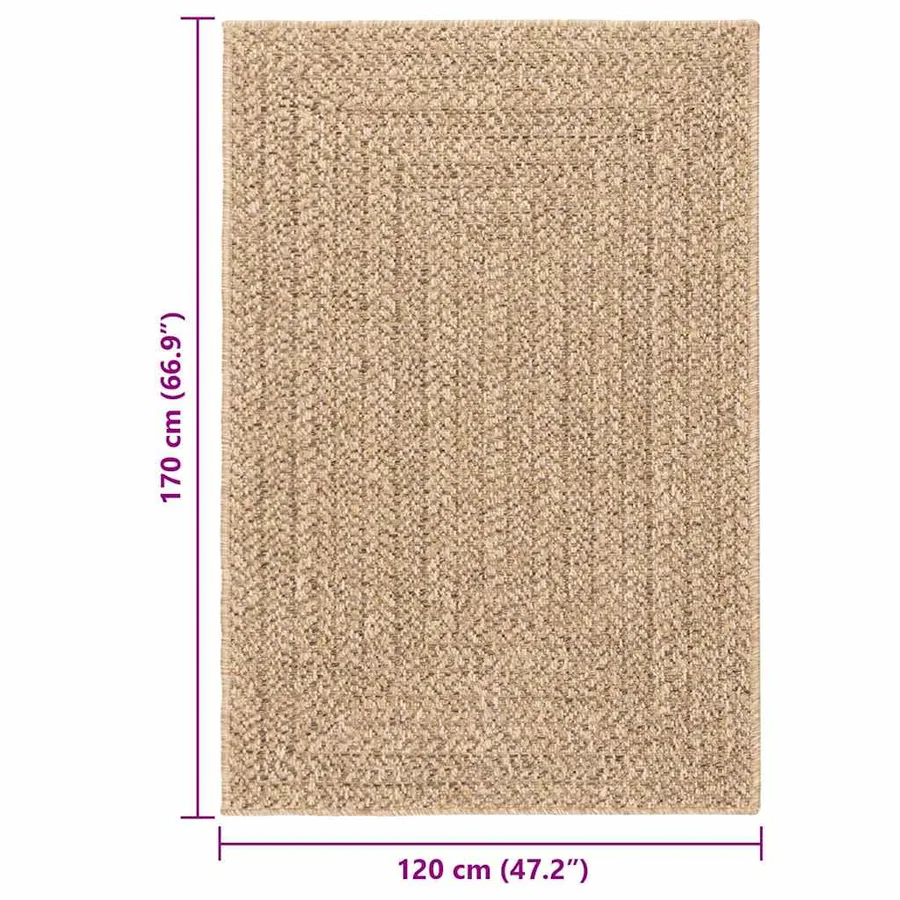 Tapis 120x170 cm aspect jute intérieur et extérieur - 9