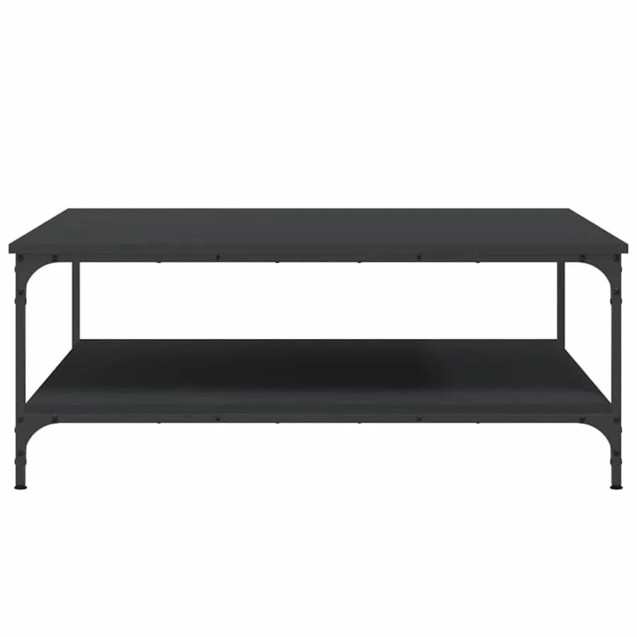 Table basse noir 100x100x40 cm bois d'ingénierie - 4
