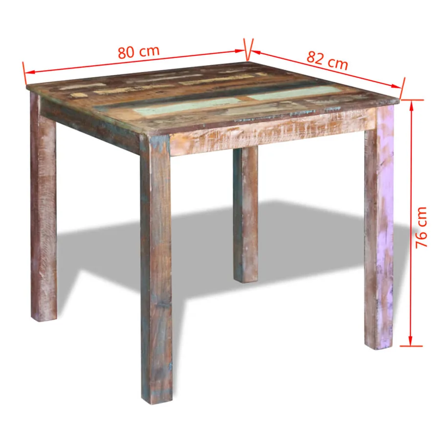 Table de salle à manger Bois de récupération massif 80x82x76 cm - 8