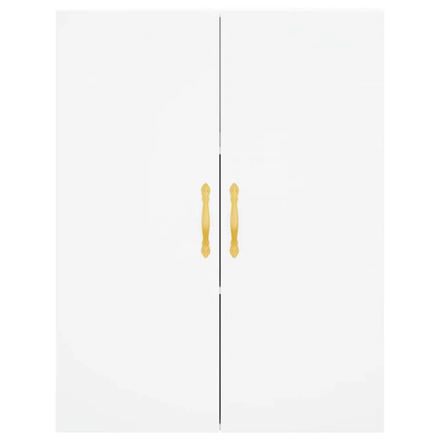 Buffet haut Blanc 69,5x34x180 cm Bois d'ingénierie - 6