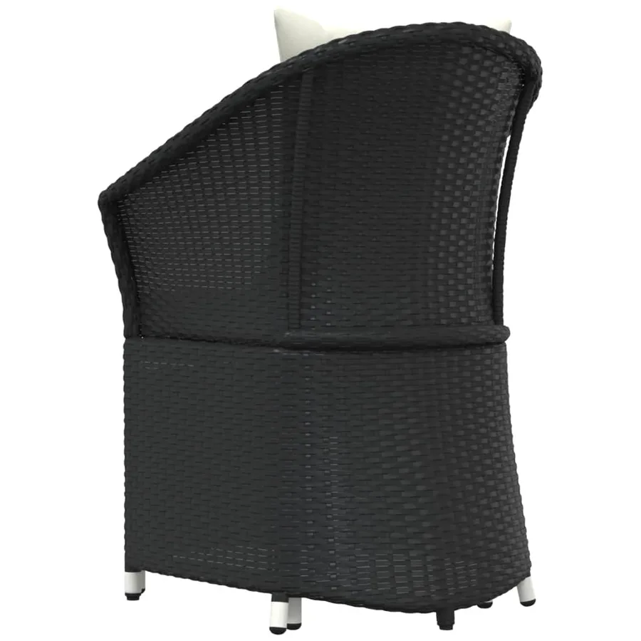 Salon de jardin 2 pcs avec coussins Noir Résine tressée - 7
