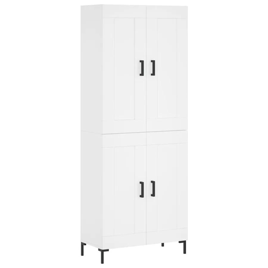 Buffet haut Blanc 69,5x34x180 cm Bois d'ingénierie - 2