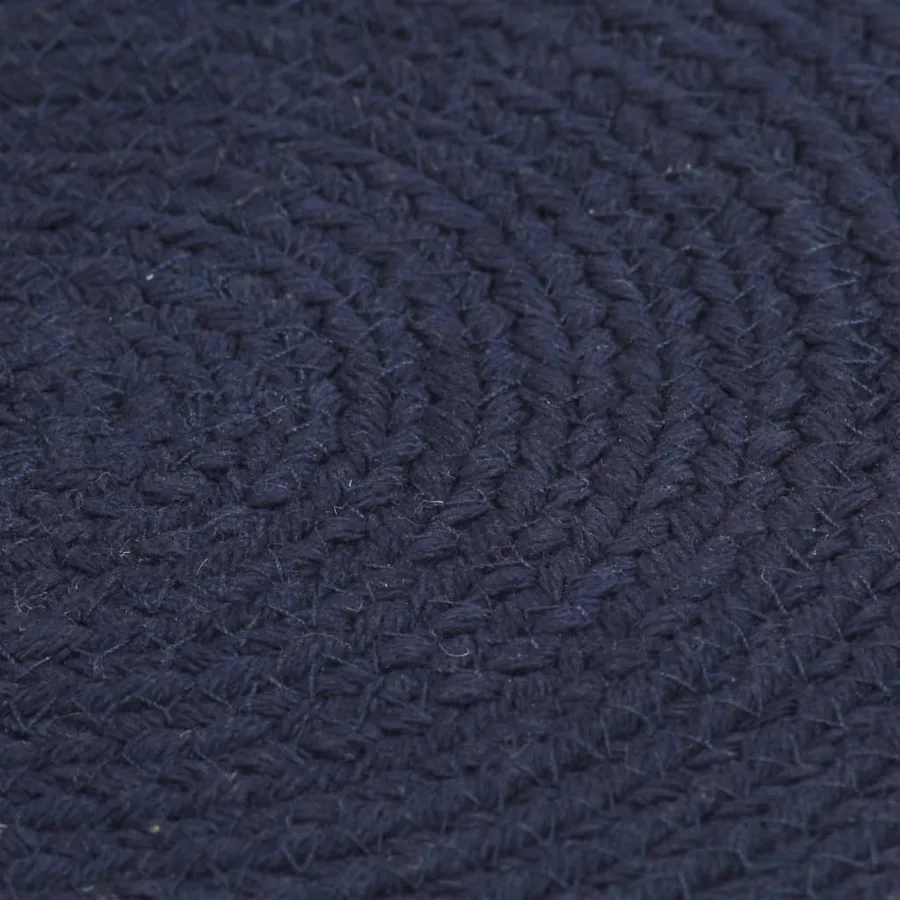 Napperons 6 pcs Bleu marine Plain 38 cm Rond Coton - 3