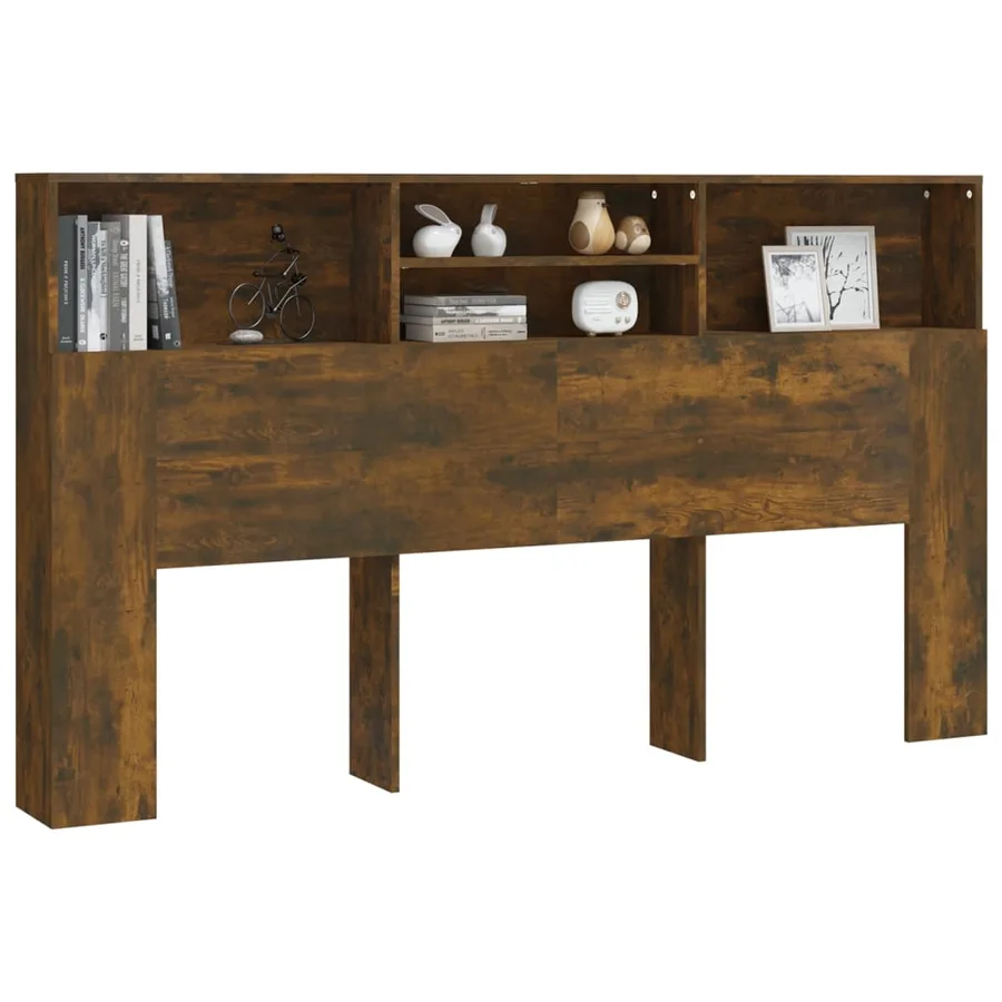 Armoire de tête de lit Chêne fumé 180x19x103,5 cm - 5