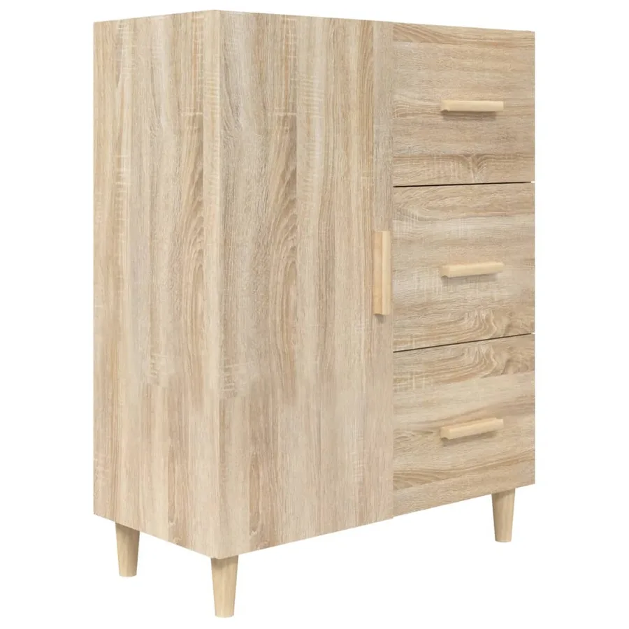 Buffet chêne sonoma 69,5x34x90 cm bois d'ingénierie - 2