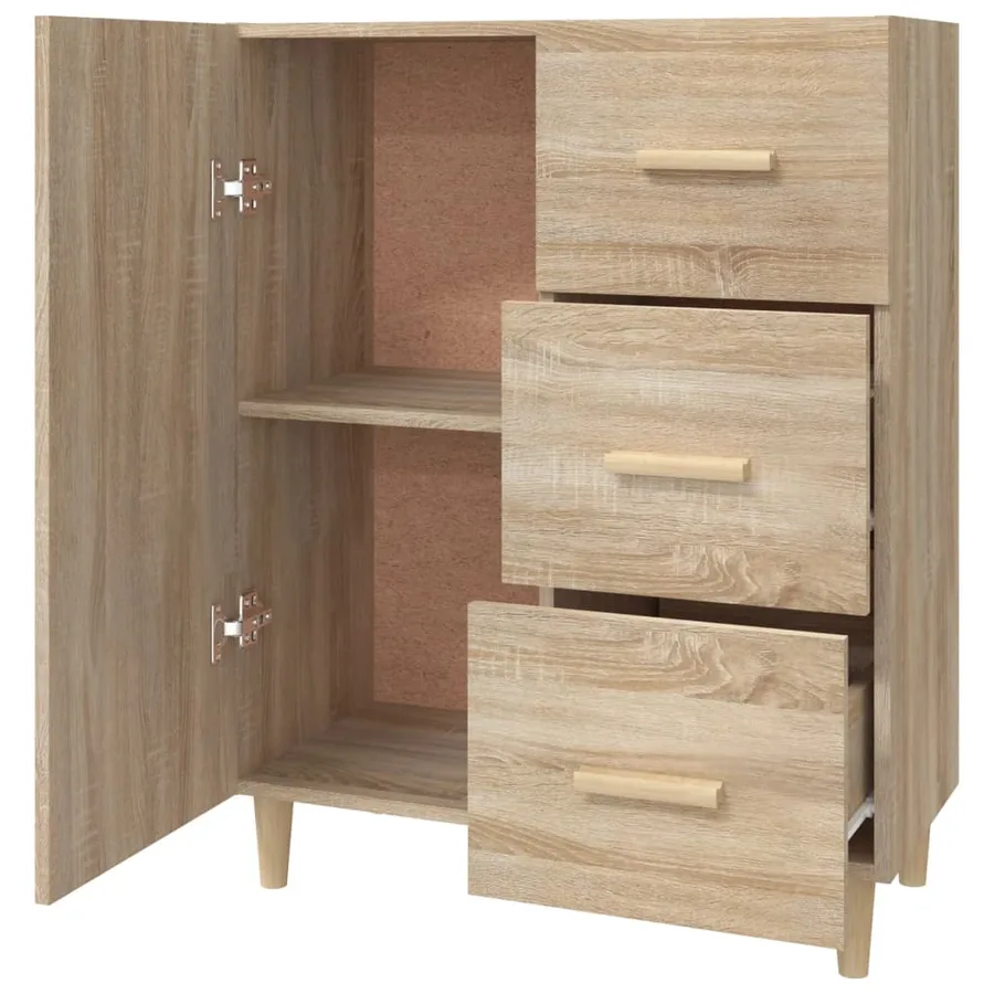 Buffet chêne sonoma 69,5x34x90 cm bois d'ingénierie - 7