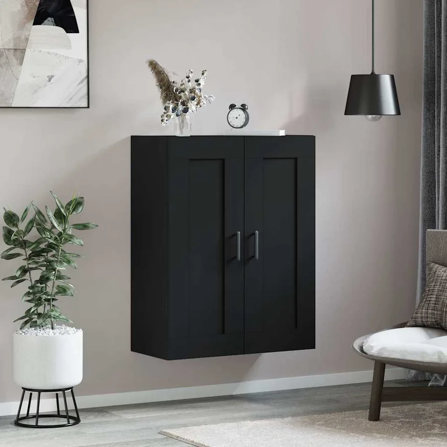 Armoire murale noir 69,5x34x90 cm bois d'ingénierie - 3