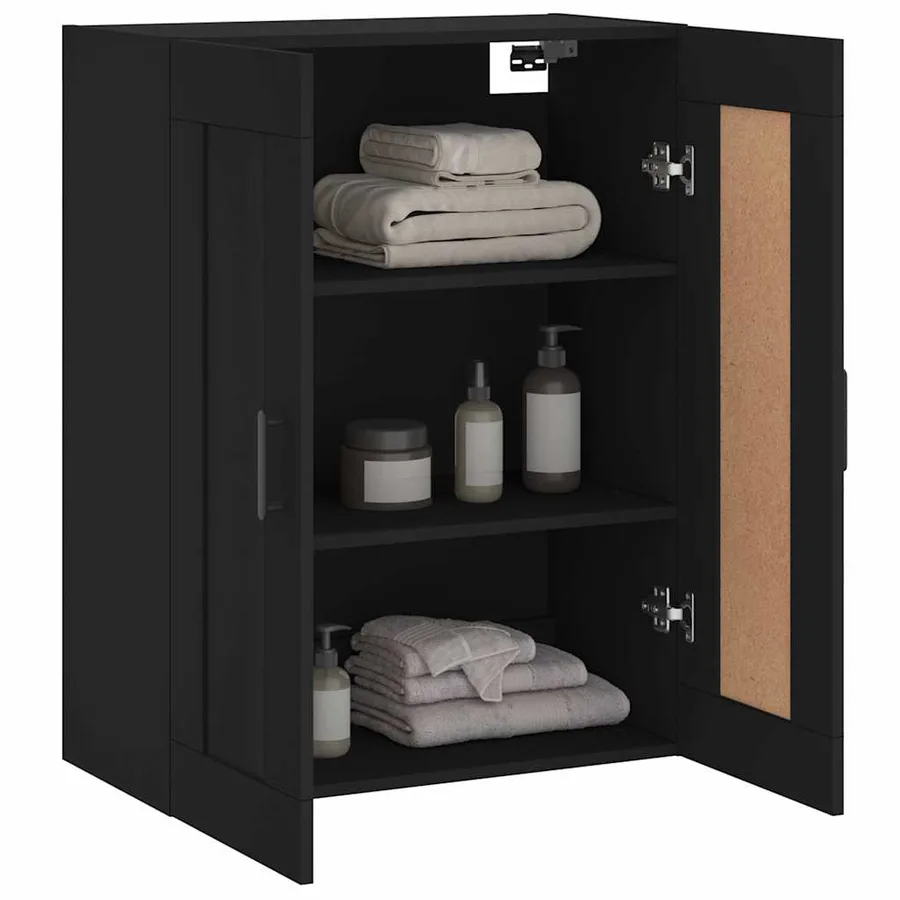 Armoire murale noir 69,5x34x90 cm bois d'ingénierie - 5