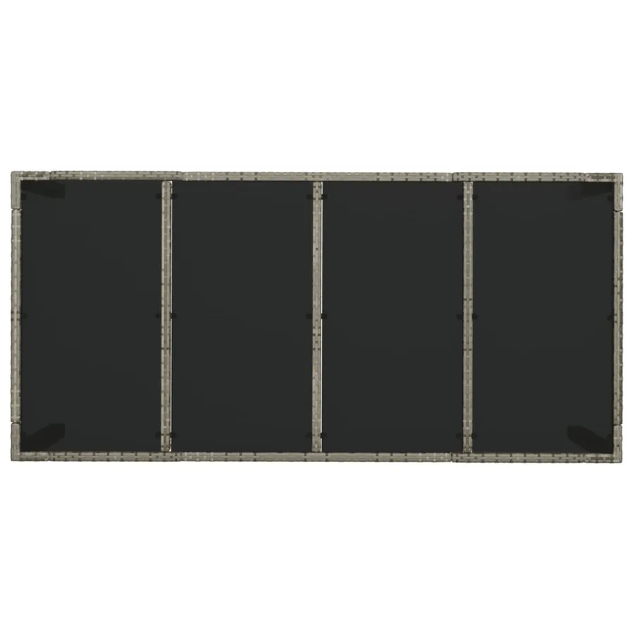 Ensemble à manger de jardin 9 pcs coussins gris résine tressée - 7