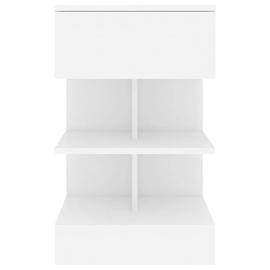 Tables de chevet 2 pcs Blanc 40x35x65 cm Bois d’ingénierie - 6