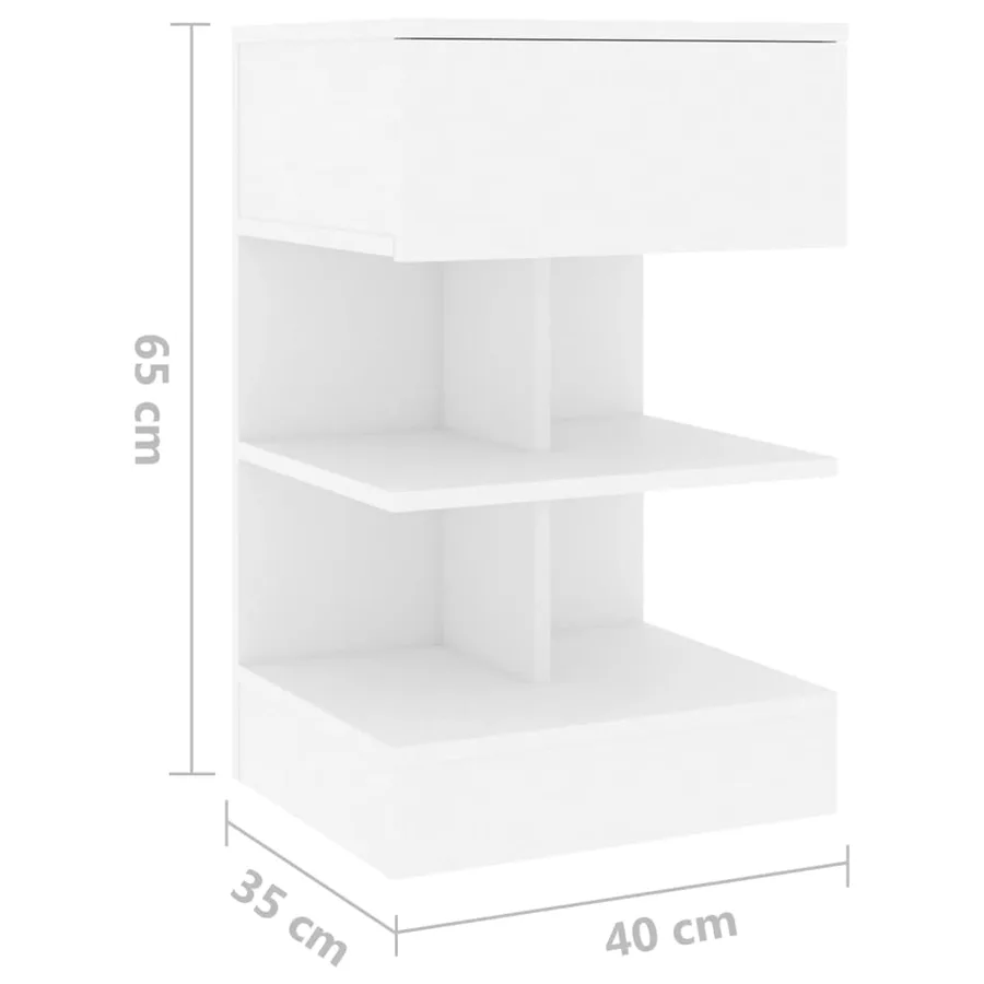Tables de chevet 2 pcs Blanc 40x35x65 cm Bois d’ingénierie - 8