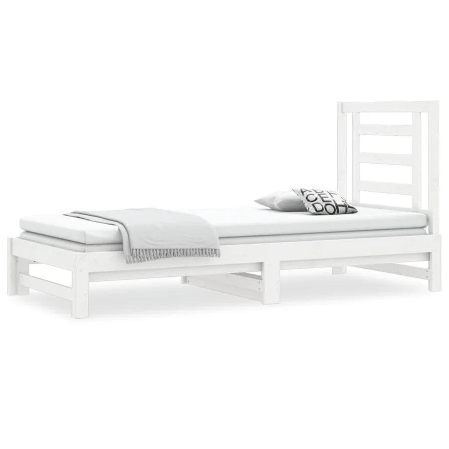 Lit coulissant sans matelas blanc 2x(90x200) cm - 2