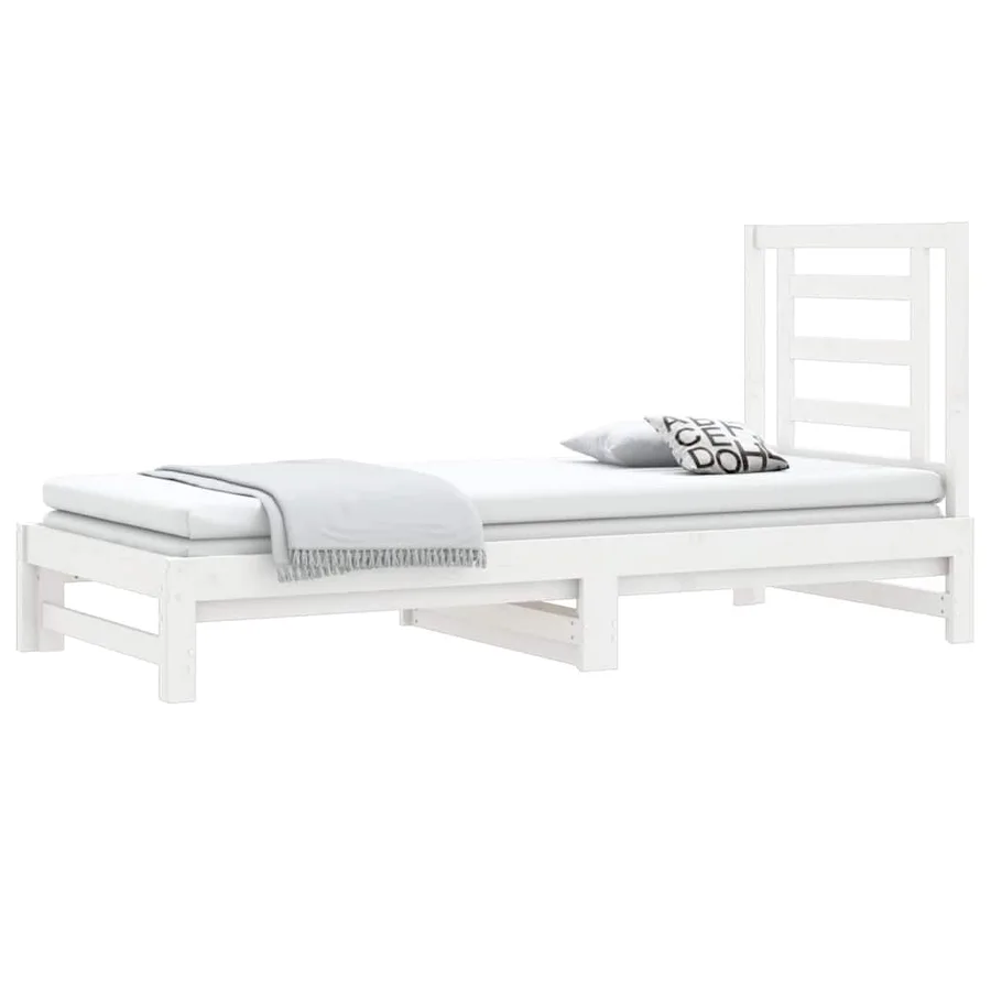 Lit coulissant sans matelas blanc 2x(90x200) cm - 3