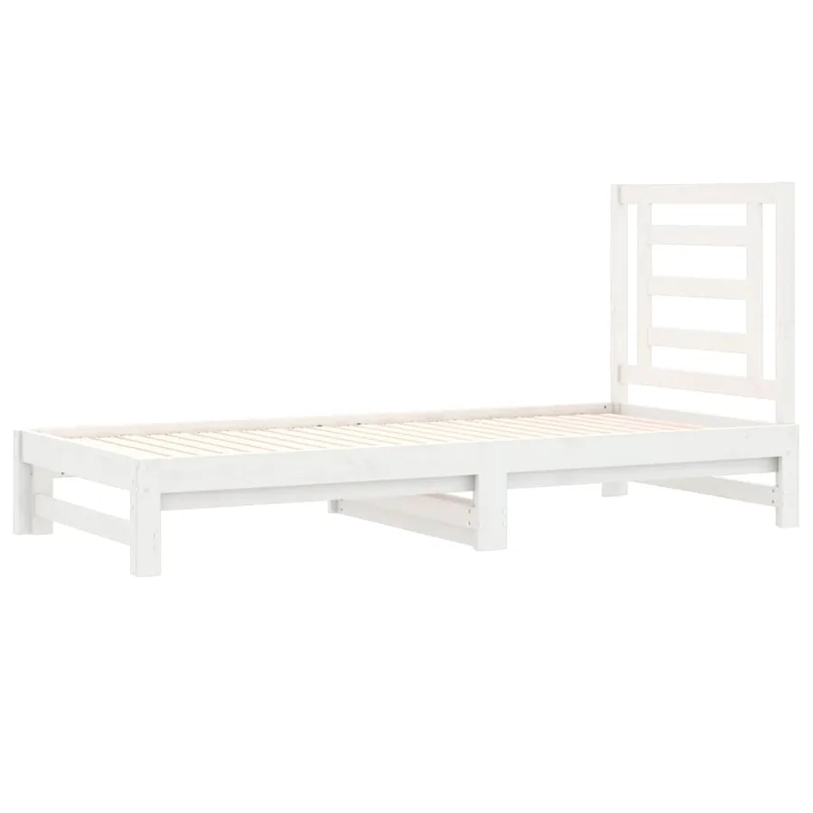 Lit coulissant sans matelas blanc 2x(90x200) cm - 4
