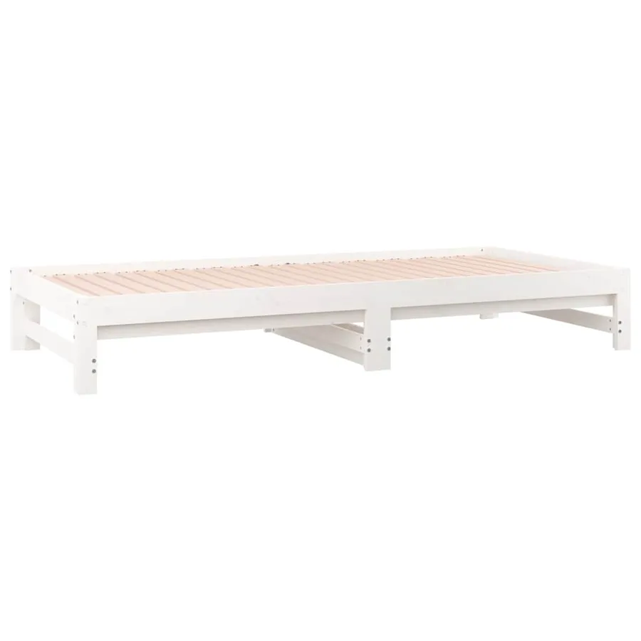 Lit coulissant sans matelas blanc 2x(90x200) cm - 5