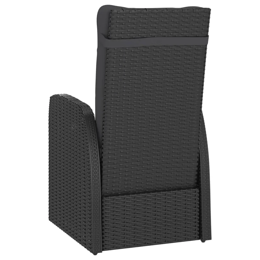 Salon de jardin 11 pcs avec coussins résine tressée noir - 15