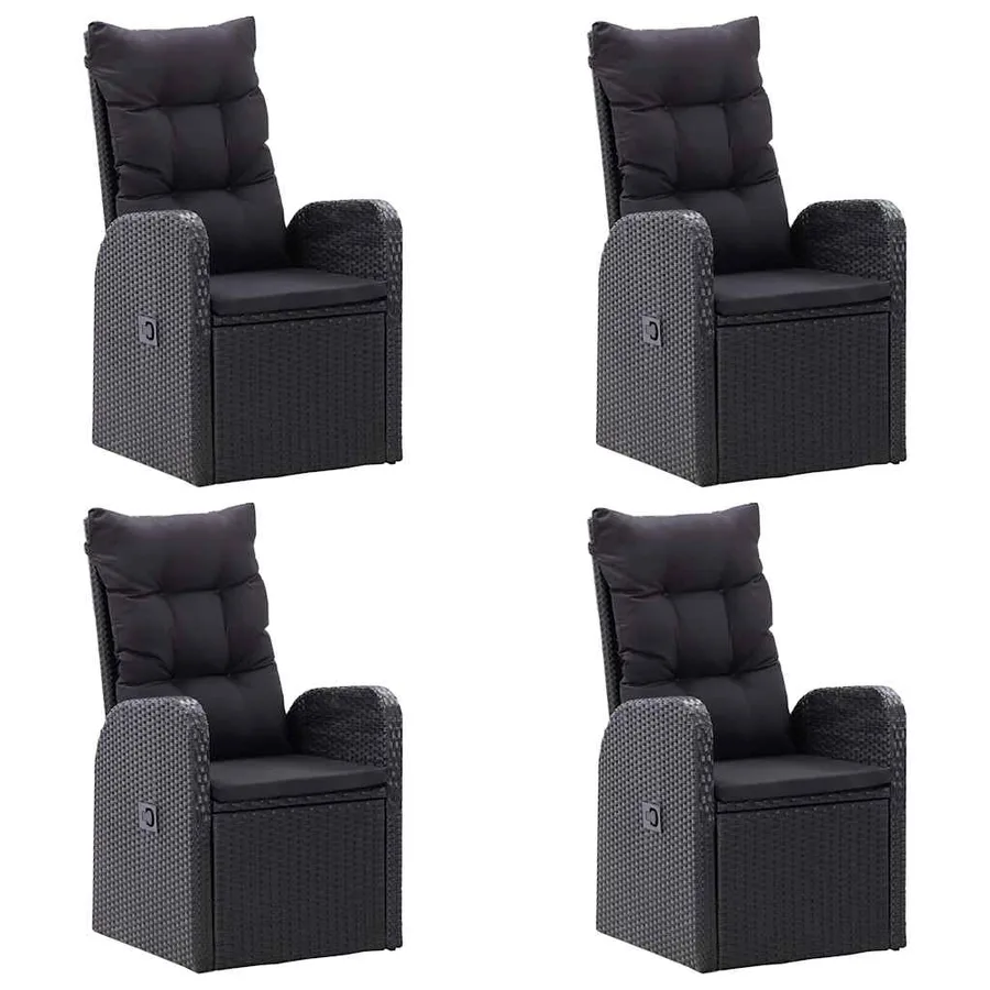 Ensemble à manger de jardin 7 pcs Noir - 5