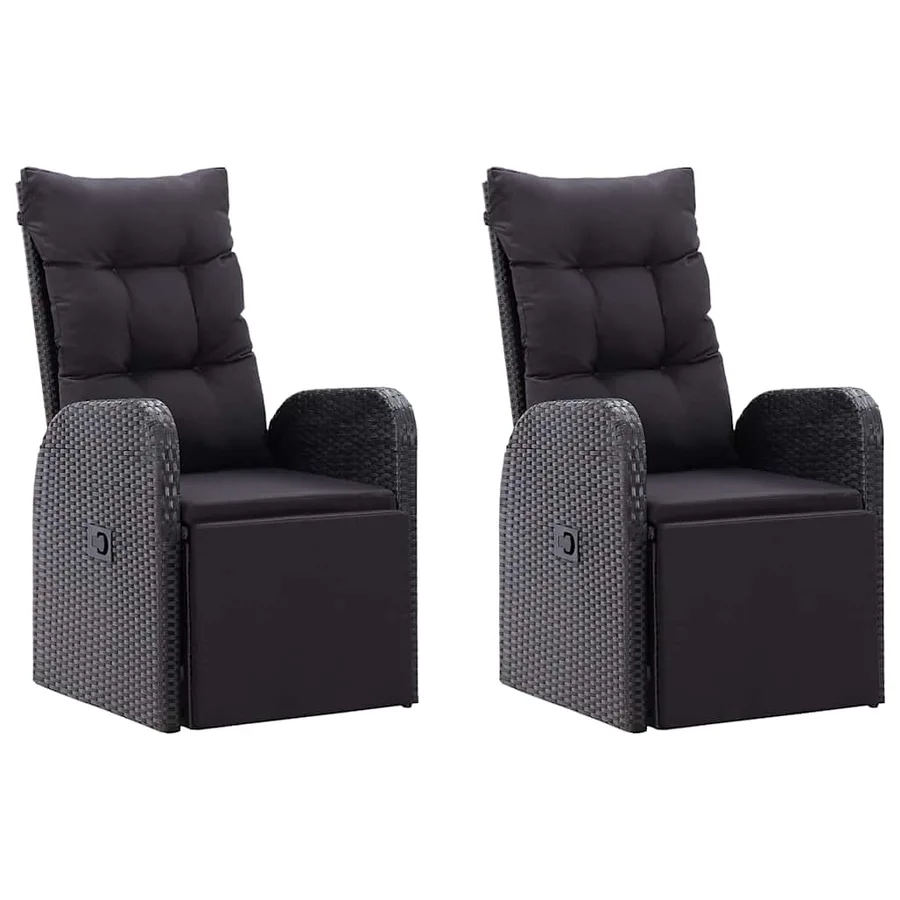 Ensemble à manger de jardin 7 pcs Noir - 6