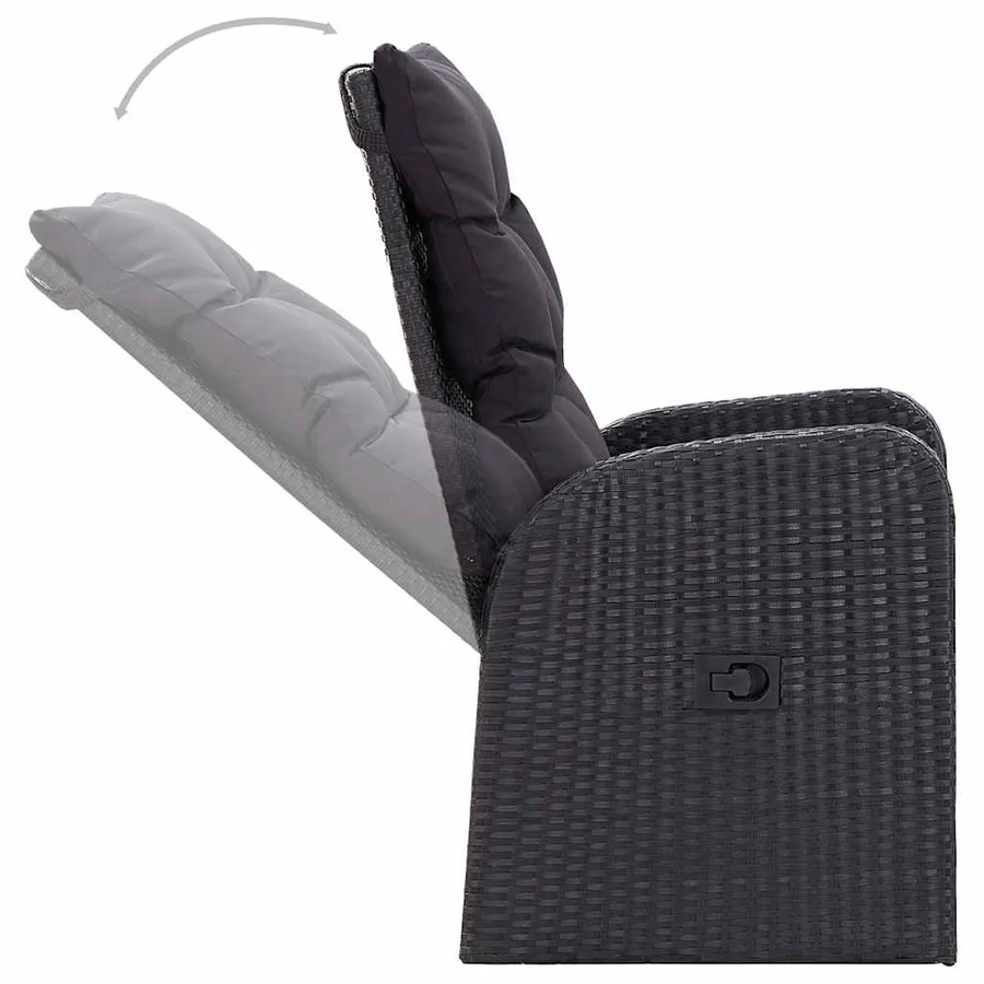 Ensemble à manger de jardin 7 pcs Noir - 7