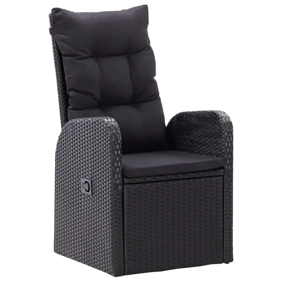 Ensemble à manger de jardin avec coussins 7 pcs Noir - 4