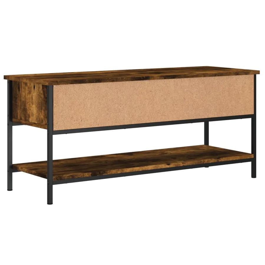 Meuble TV chêne fumé 100x35x45 cm bois d'ingénierie - 6