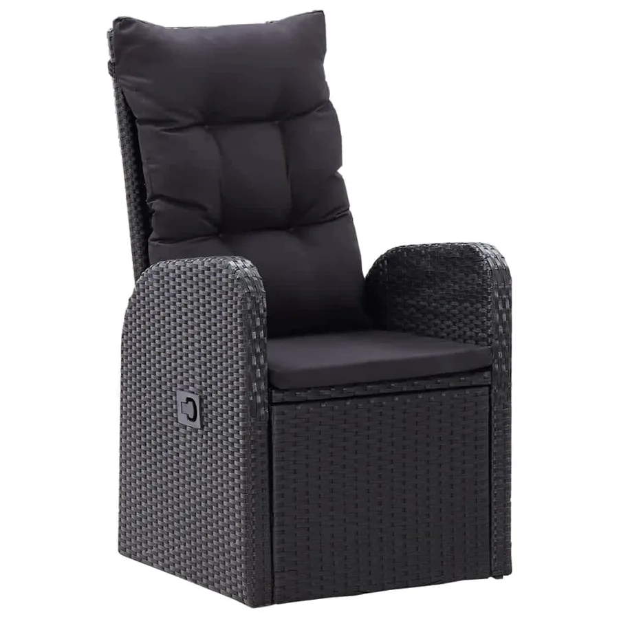 Ensemble à manger de jardin avec coussins 7 pcs Noir - 4