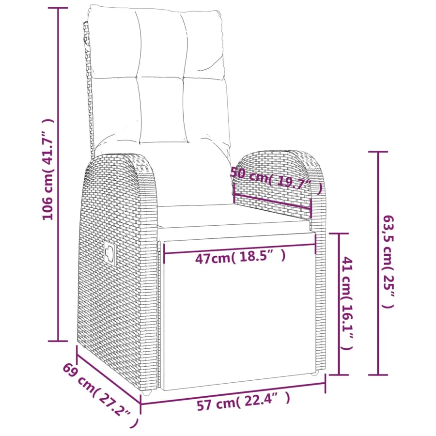 Ensemble de salon de jardin 2 pcs noir poly rotin et acier - 6